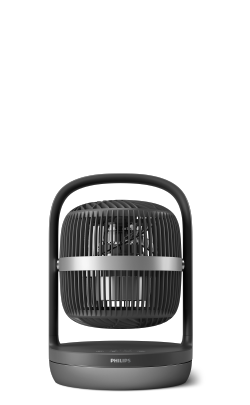 (opens in the same window) Nízky čierny stolový ventilátor série 3000.